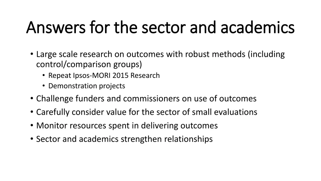 answers answers for the sector and academics