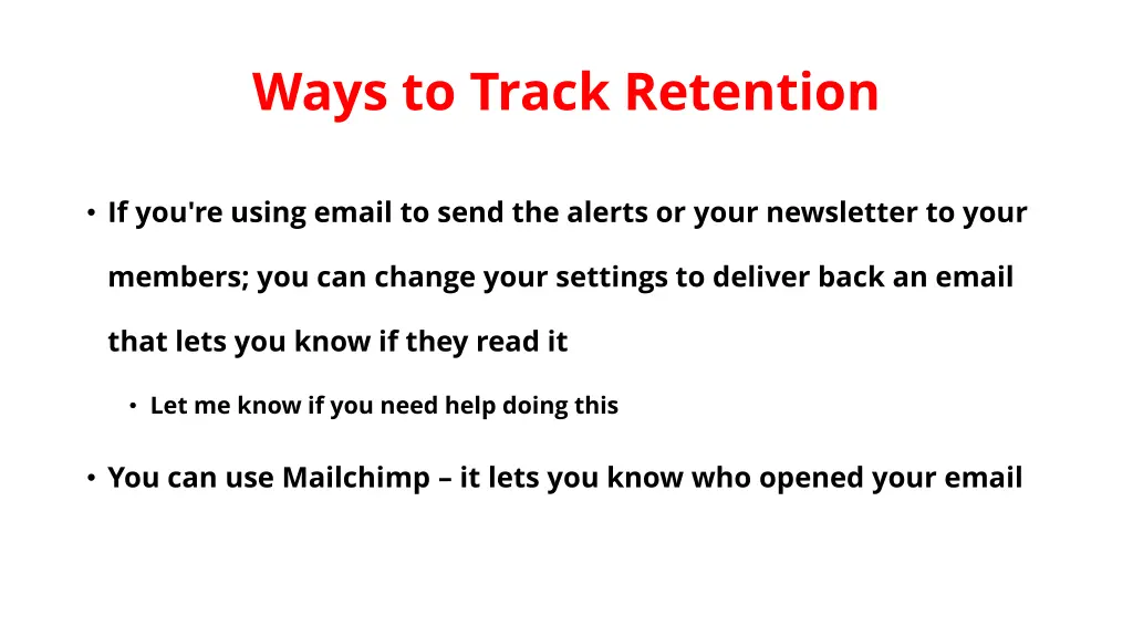 ways to track retention