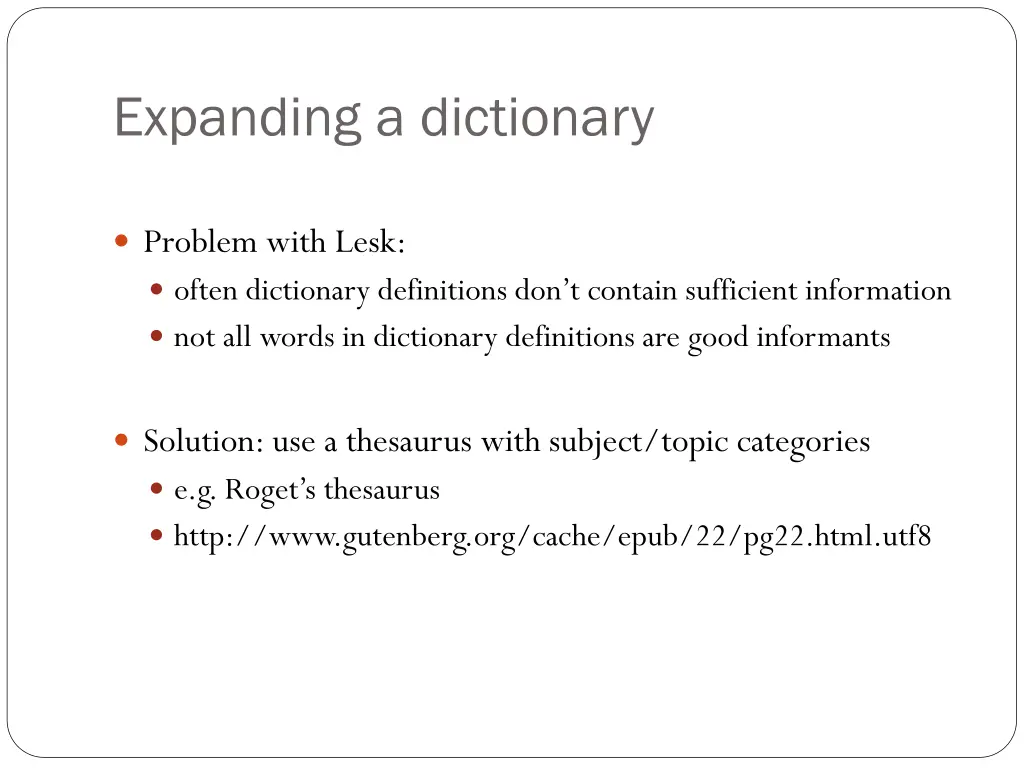 expanding a dictionary