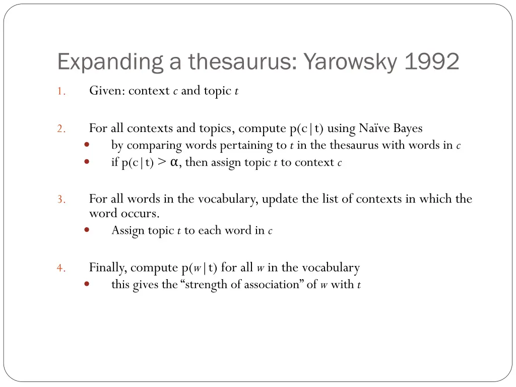 expanding a thesaurus yarowsky 1992