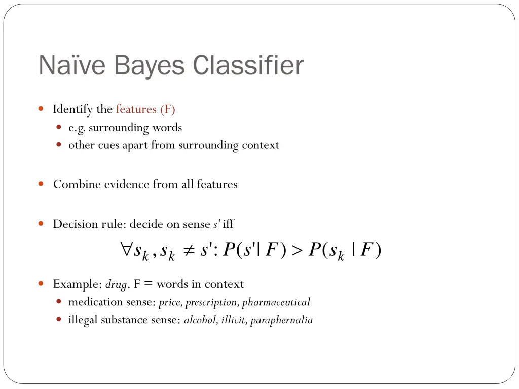 na ve bayes classifier
