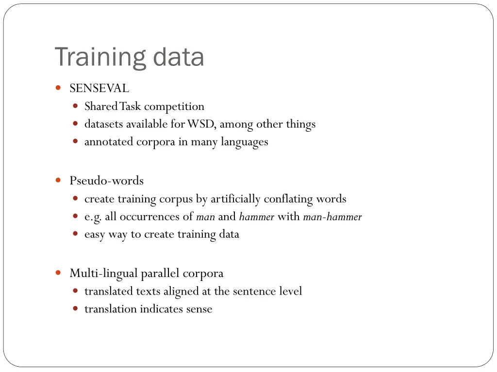training data