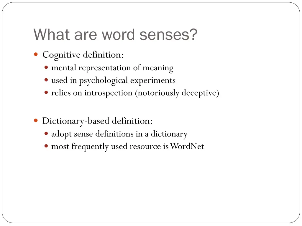 what are word senses