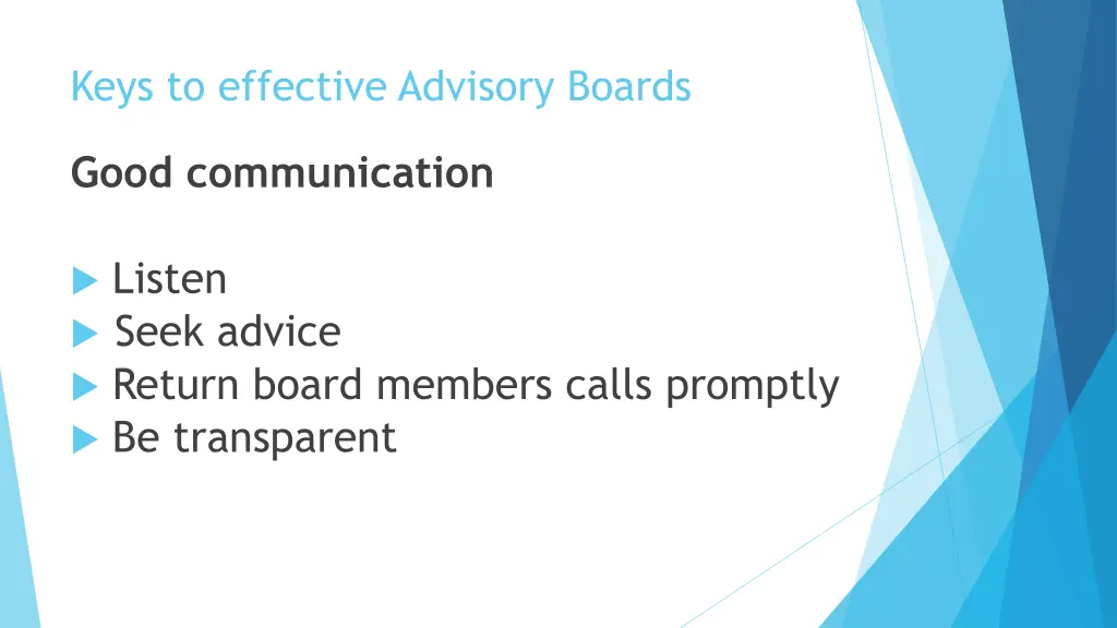 keys to effective advisory boards 1