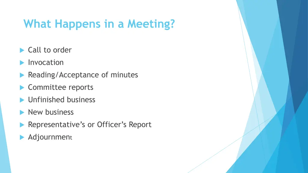 what happens in a meeting