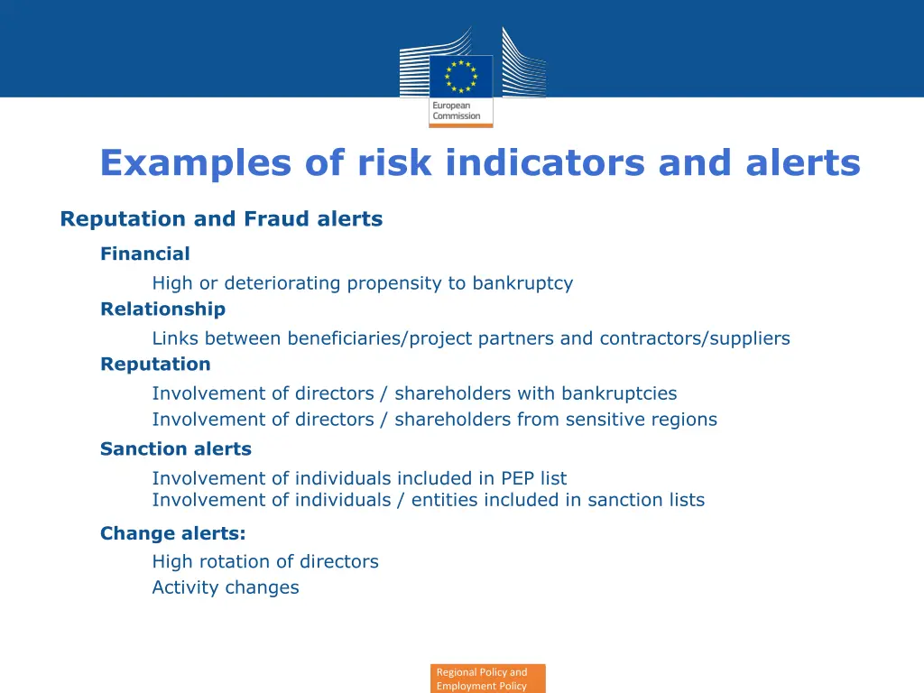 examples of risk indicators and alerts 2