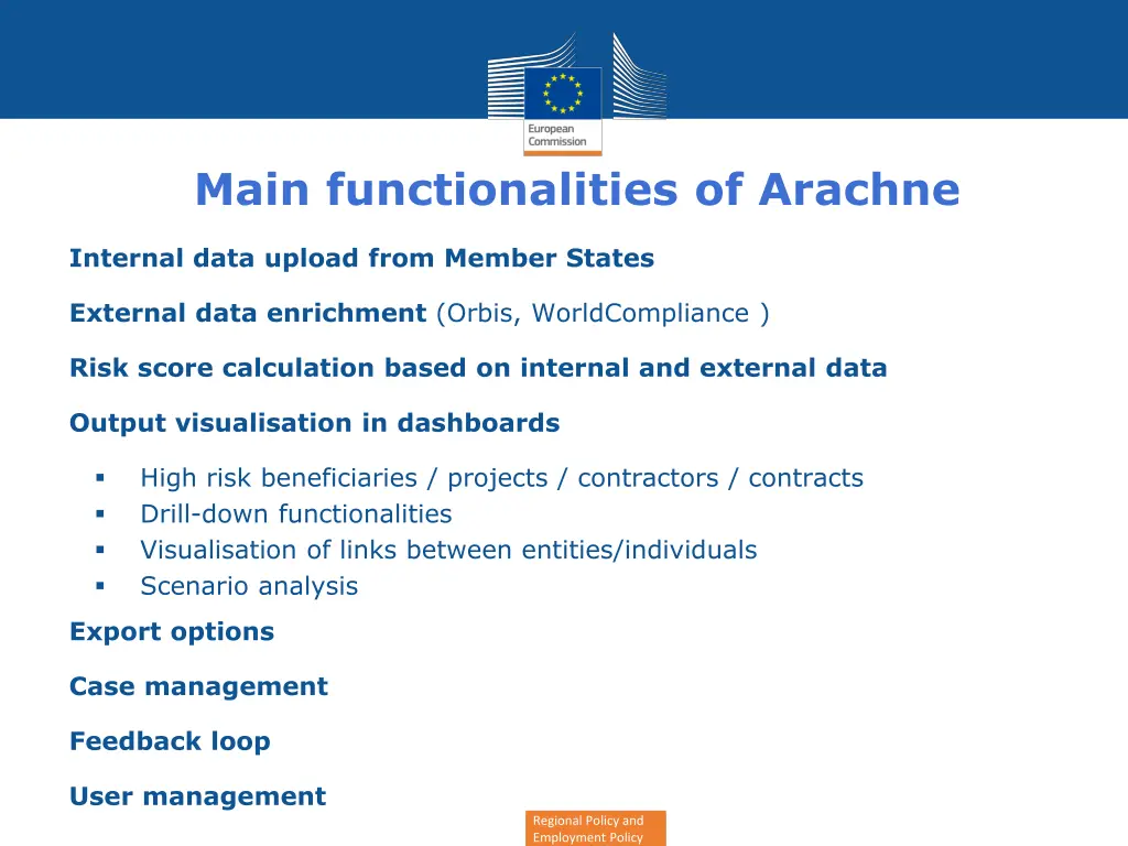 main functionalities of arachne