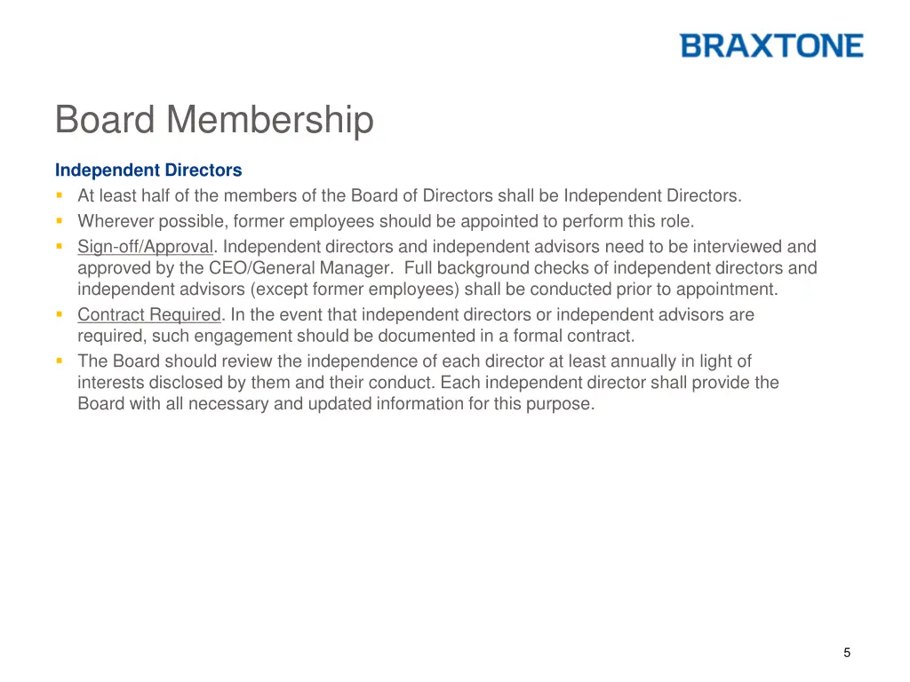 board membership