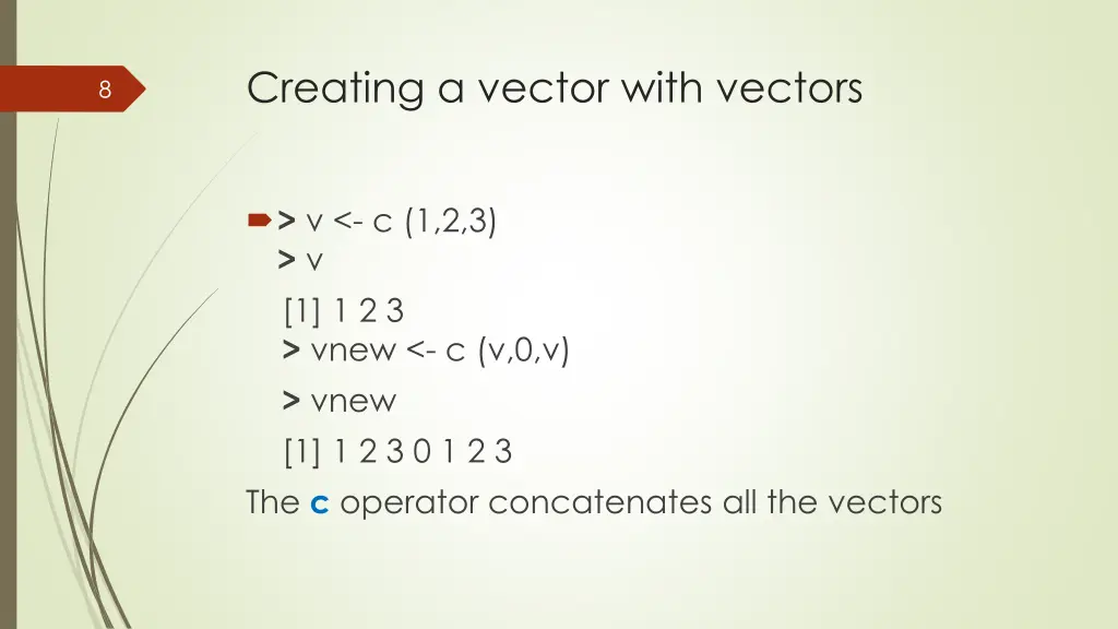 creating a vector with vectors