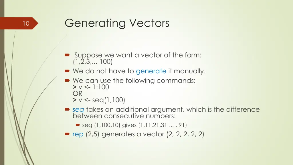 generating vectors