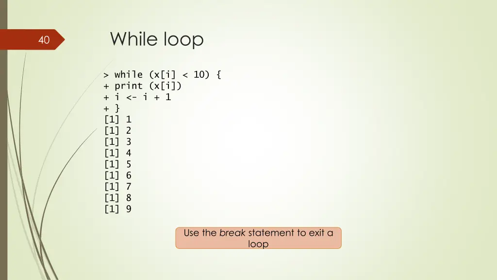 while loop