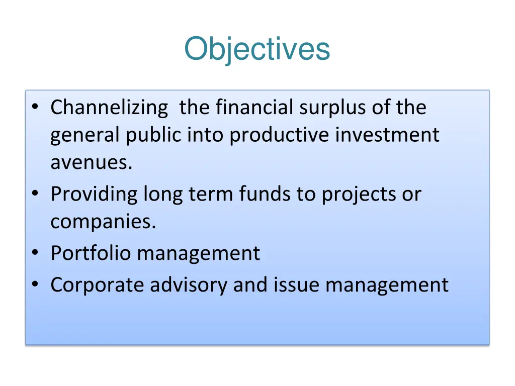 objectives