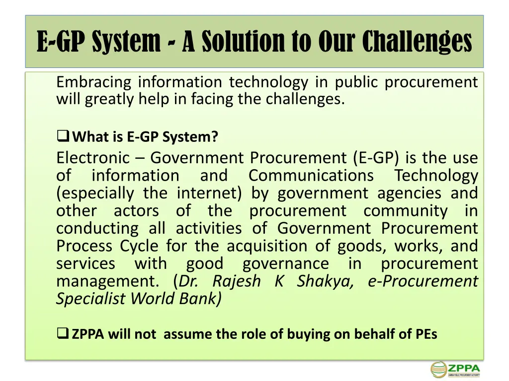 e gp system a solution to our challenges