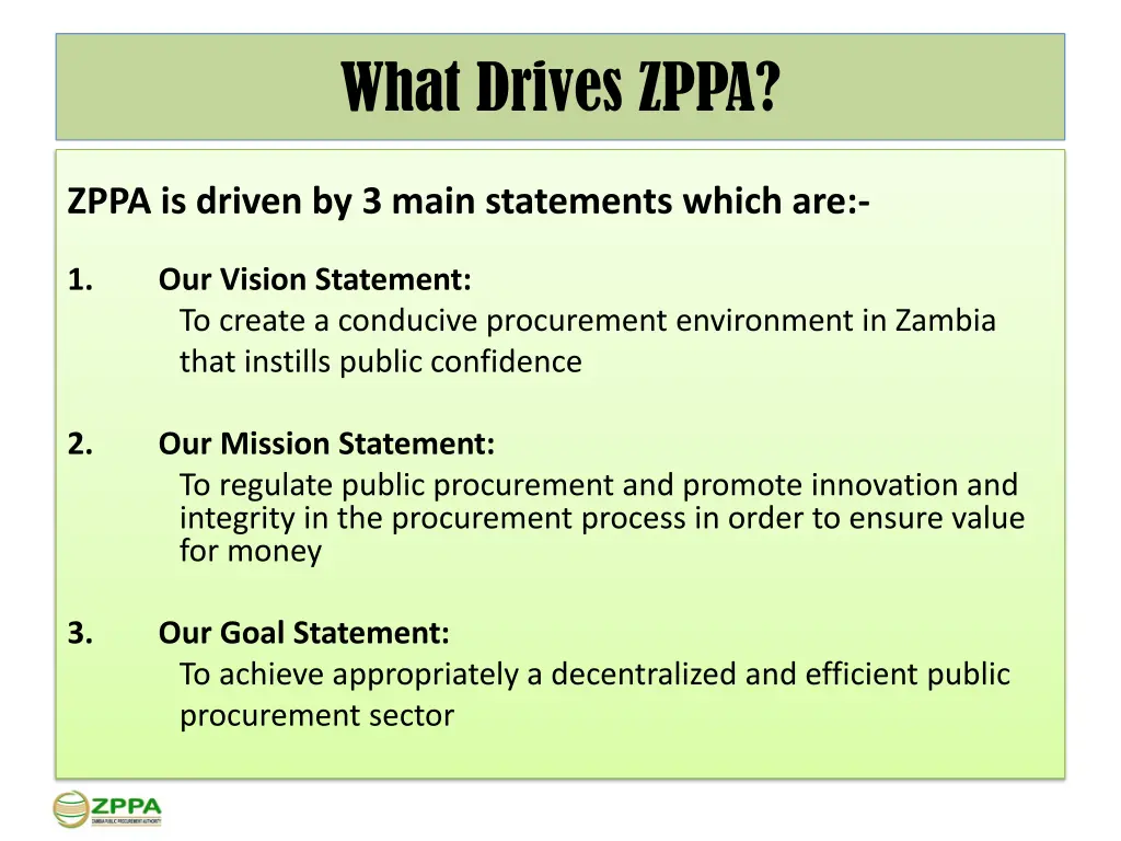 what drives zppa