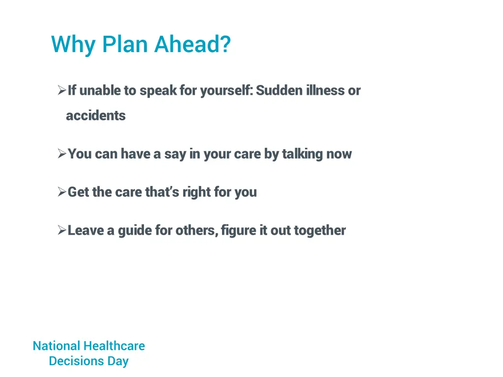 why plan ahead