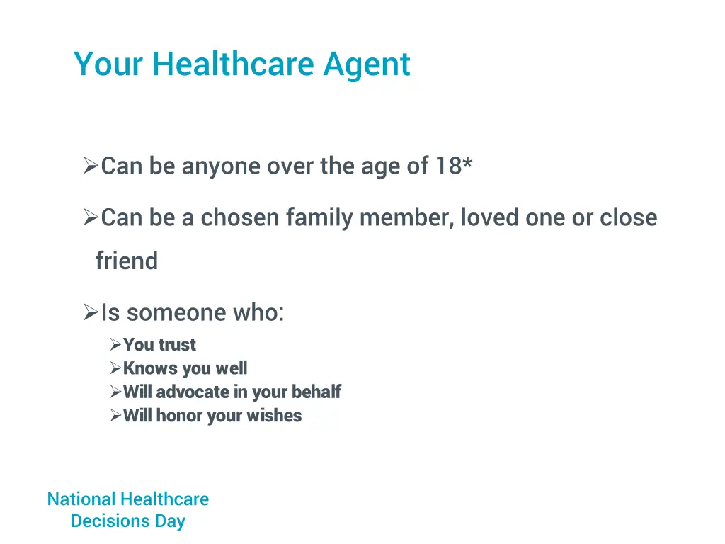 your healthcare agent