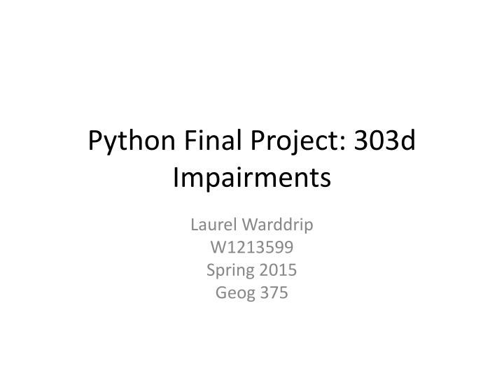 python final project 303d impairments