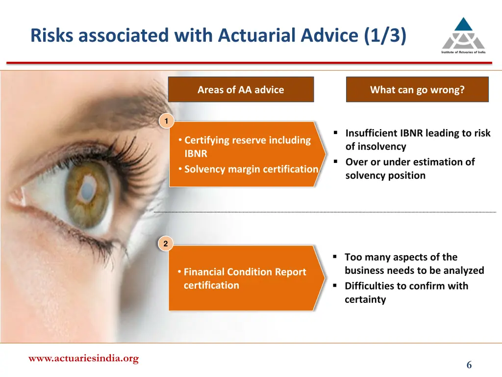 risks associated with actuarial advice 1 3