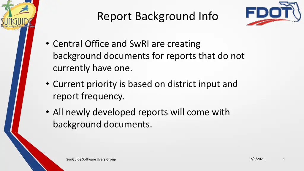 report background info