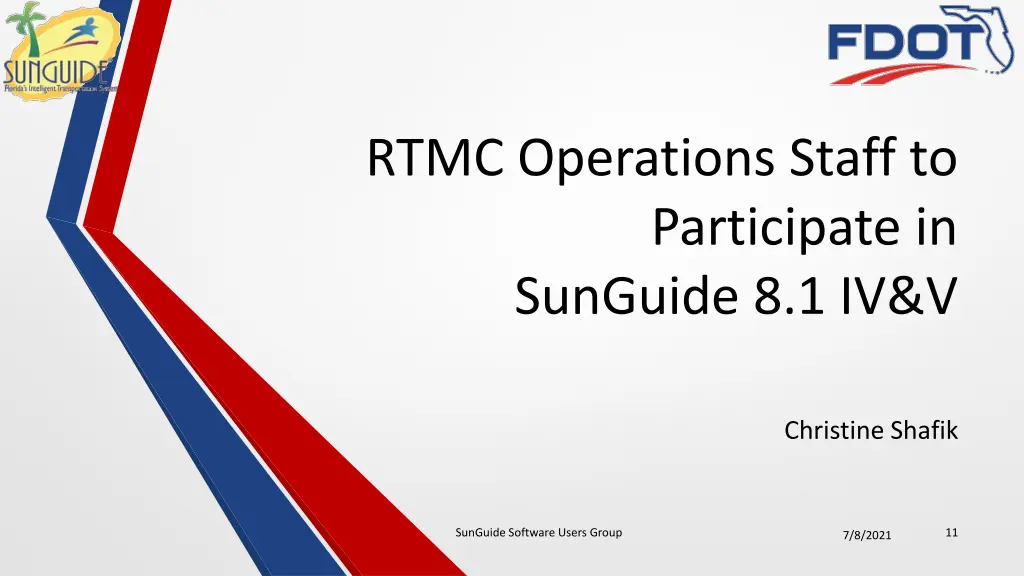 rtmc operations staff to participate in sunguide