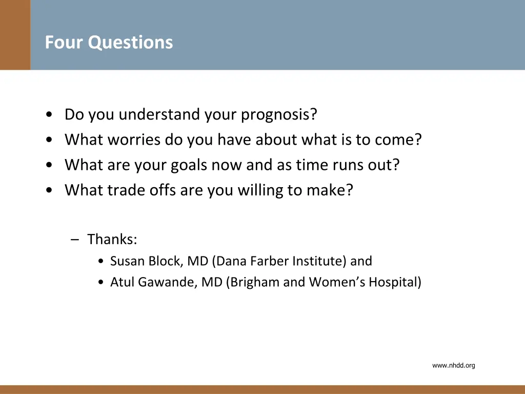 four questions