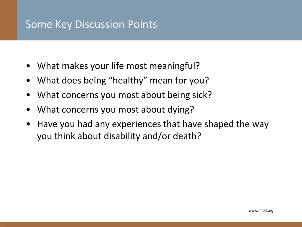 some key discussion points