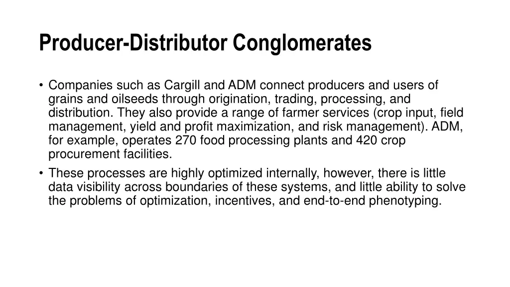 producer distributor conglomerates