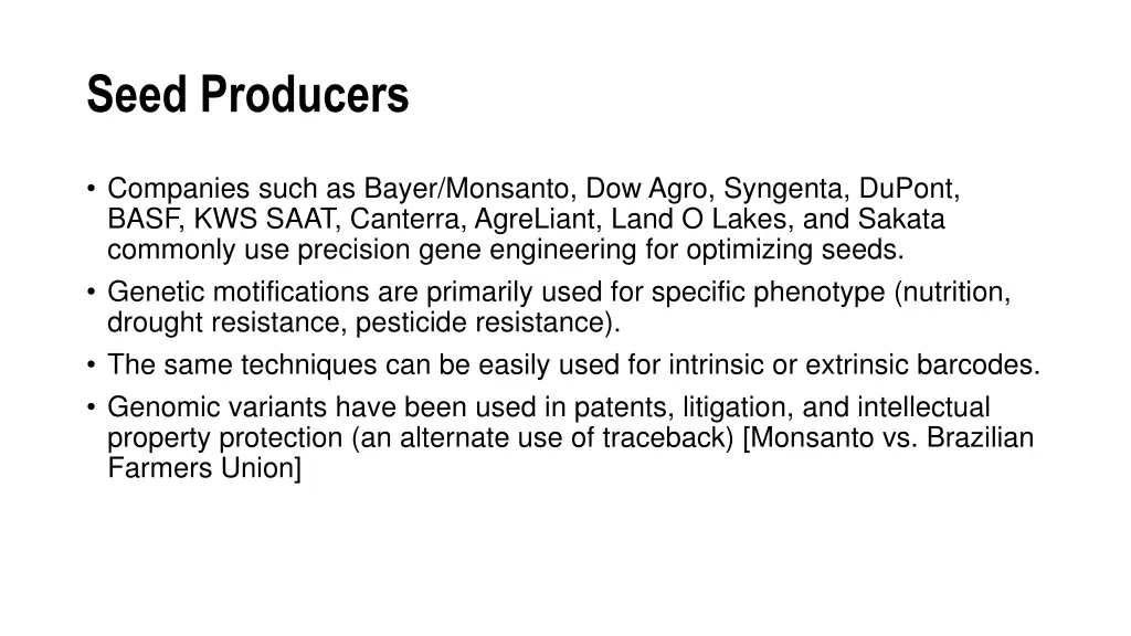 seed producers