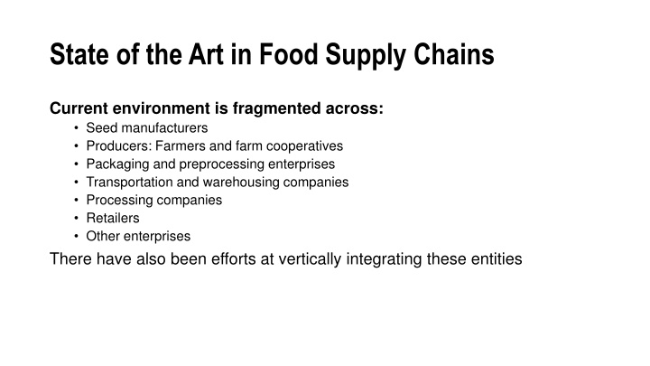 state of the art in food supply chains