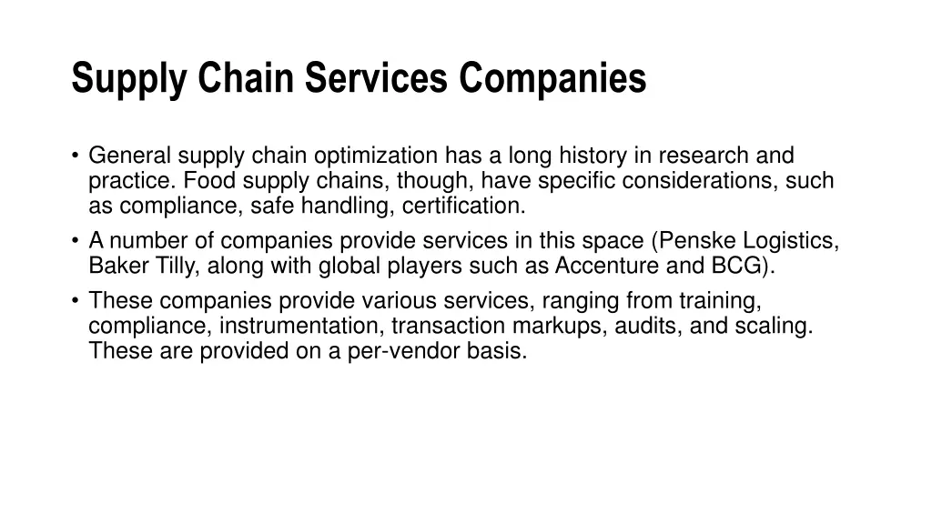 supply chain services companies