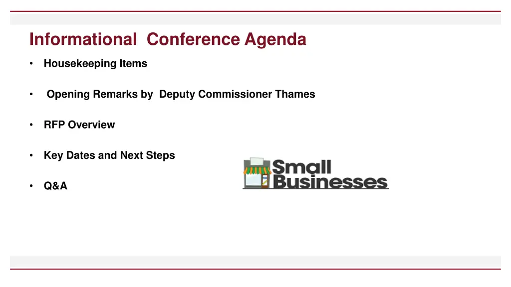 informational conference agenda