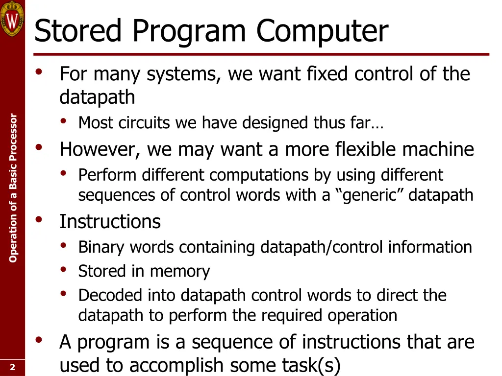 stored program computer for many systems we want
