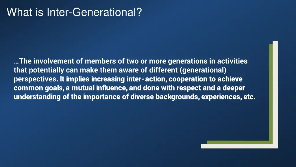 what is inter generational
