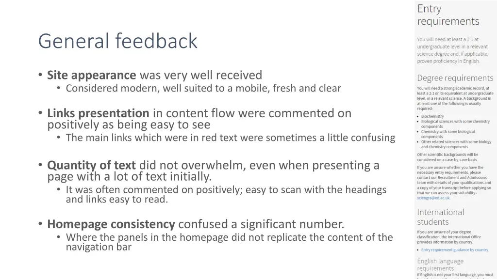 general feedback