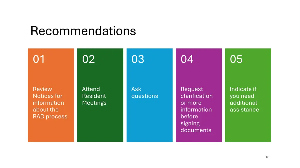 recommendations