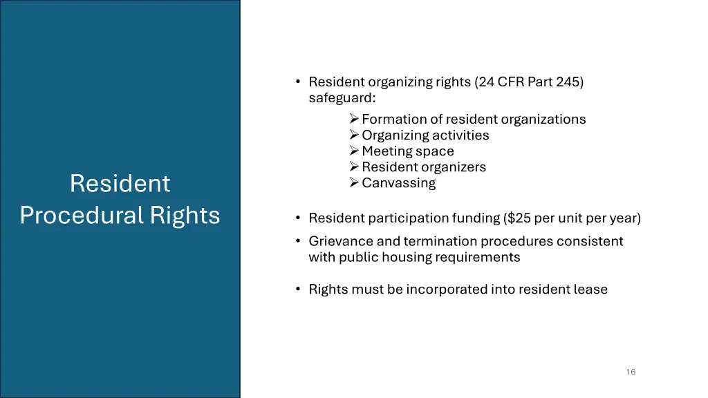 resident organizing rights 24 cfr part