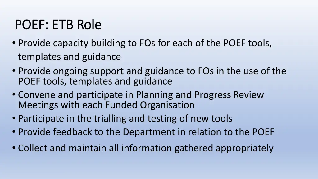 poef etb role poef etb role provide capacity