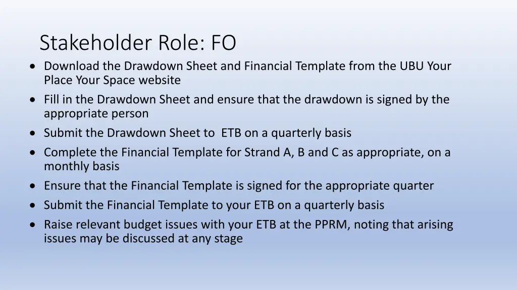 stakeholder role fo download the drawdown sheet