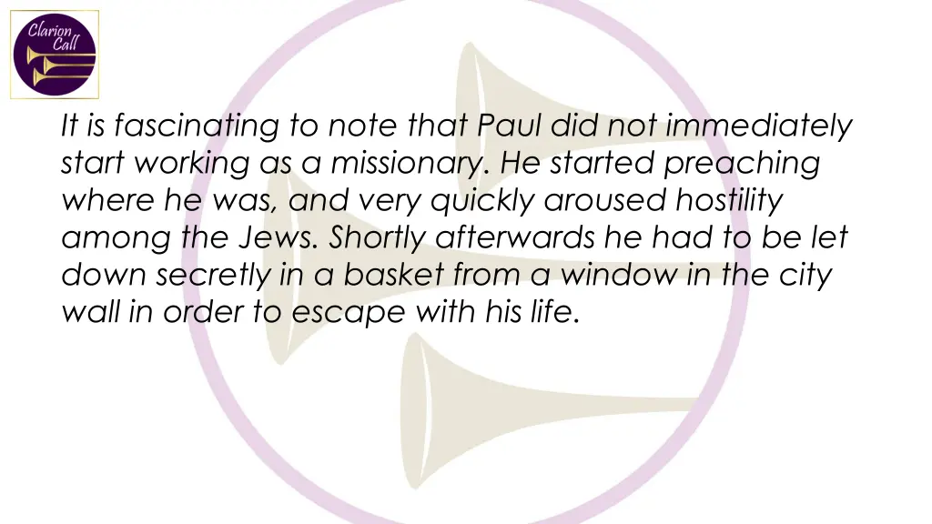 it is fascinating to note that paul