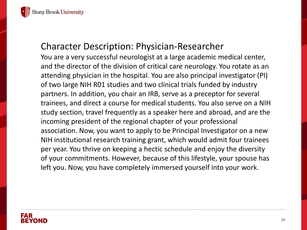 character description physician researcher