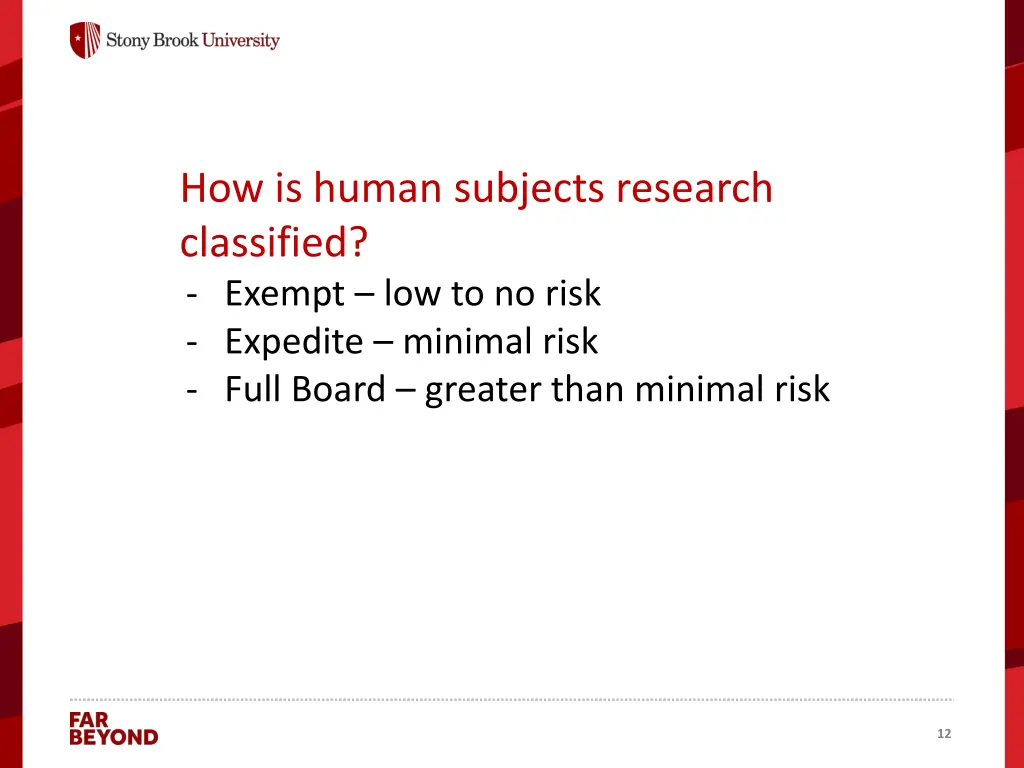 how is human subjects research classified exempt