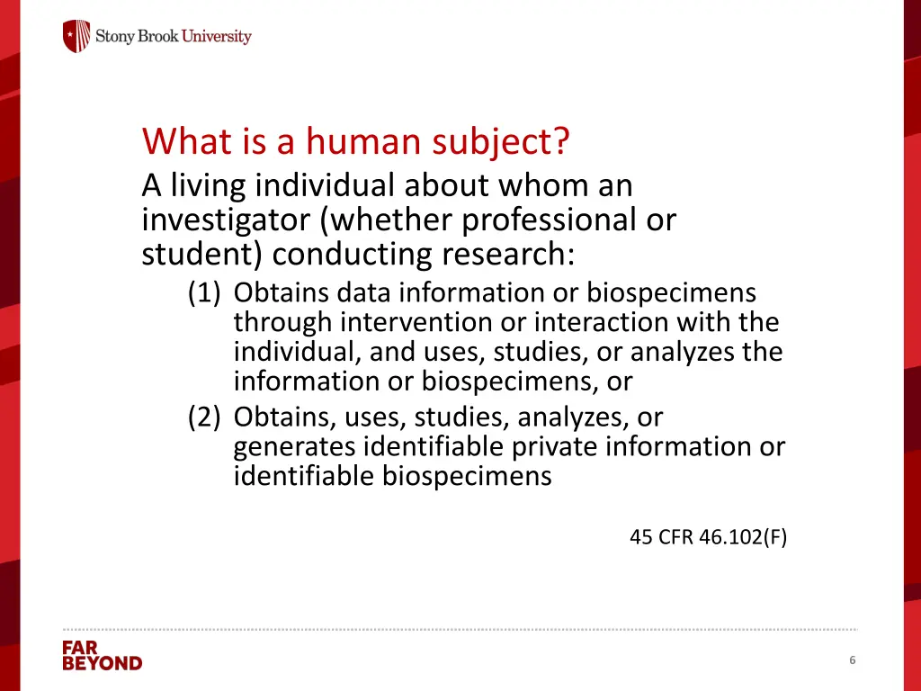 what is a human subject a living individual about