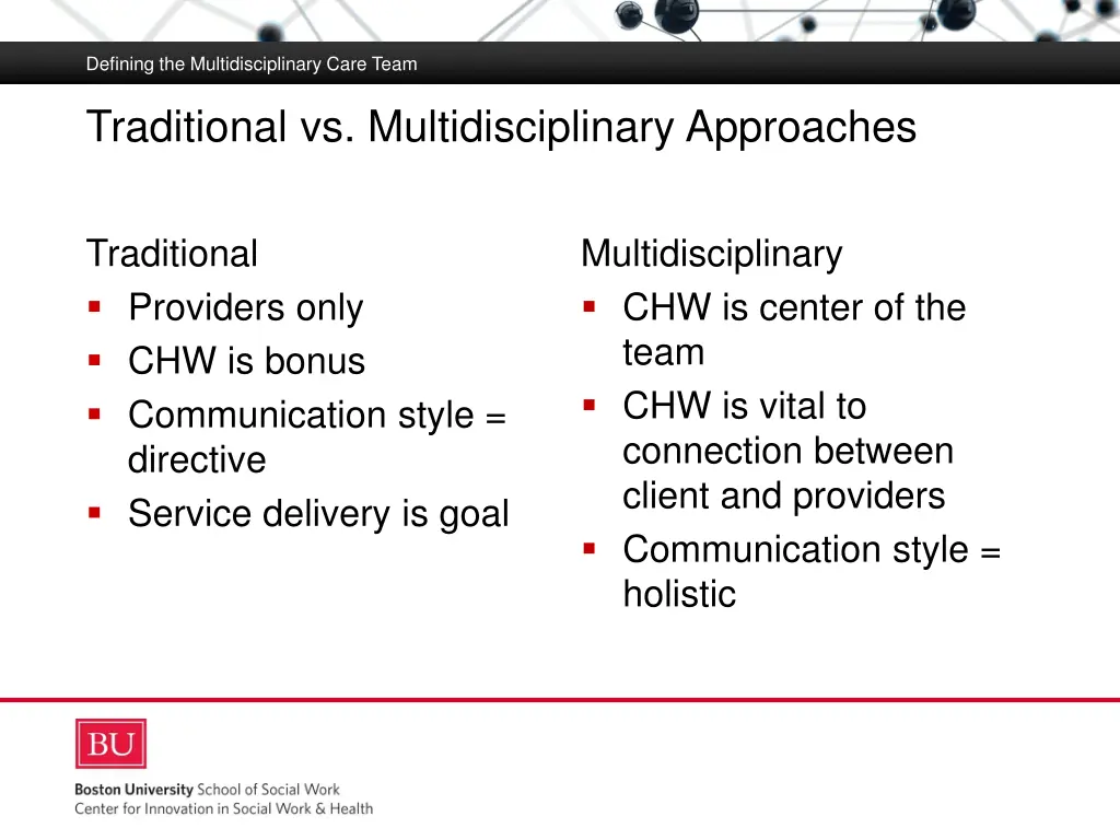 defining the multidisciplinary care team 6