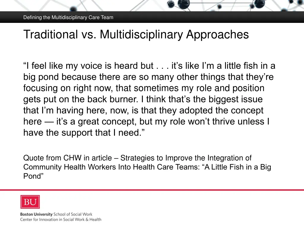 defining the multidisciplinary care team 7