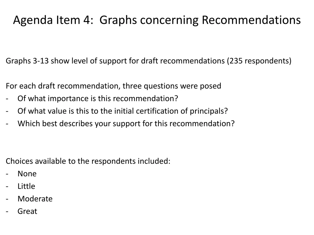 agenda item 4 graphs concerning recommendations