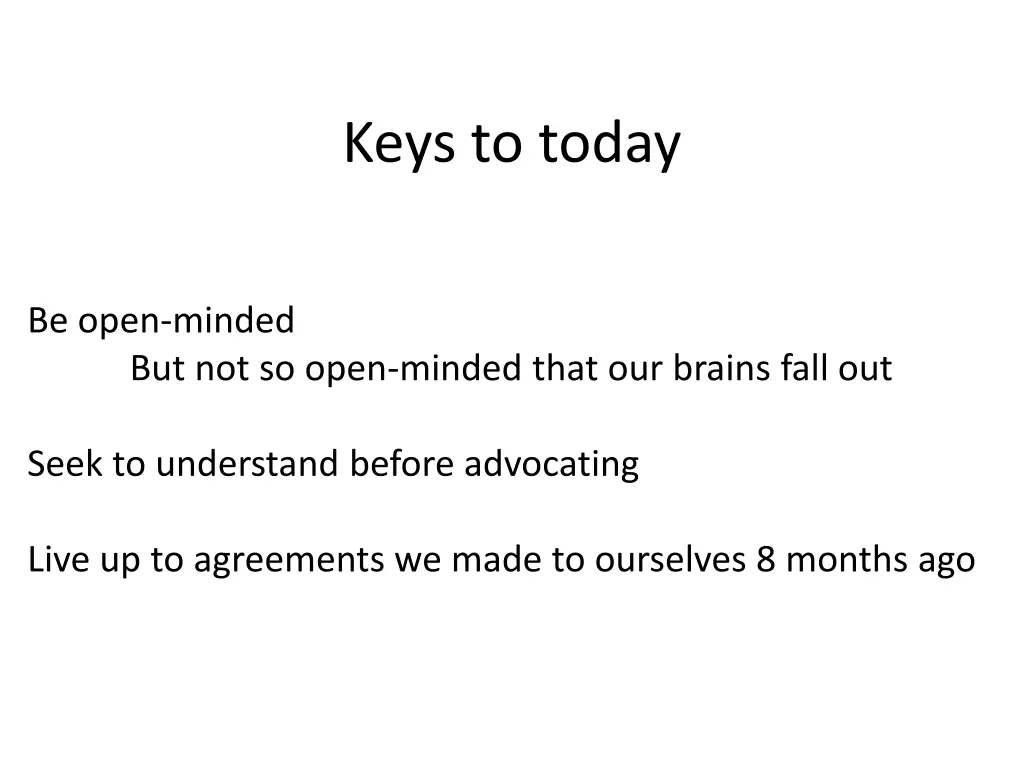 keys to today