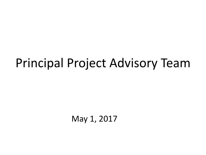 principal project advisory team