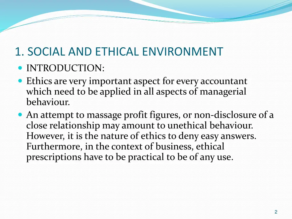 1 social and ethical environment introduction