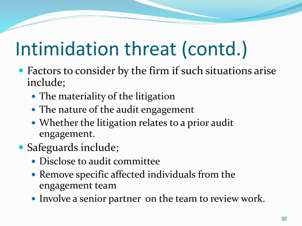 intimidation threat contd