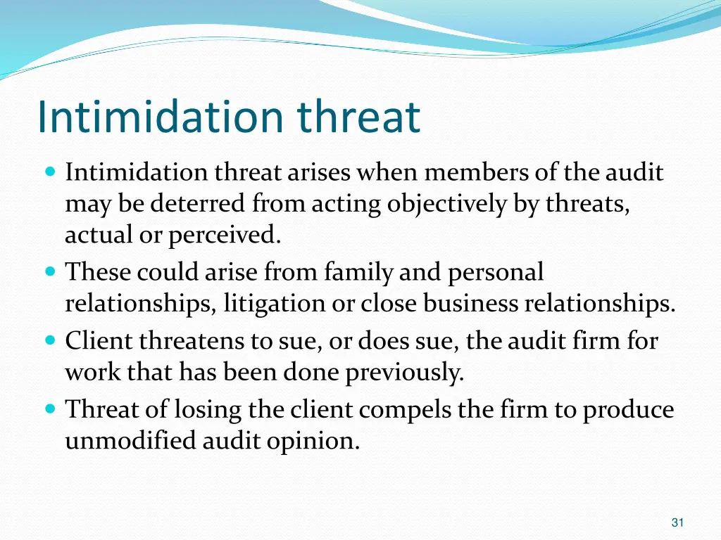 intimidation threat